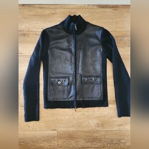 RARE Ralph Lauren Women's M Jacket  Buttery Soft Leather Wool Cashmere FLAW